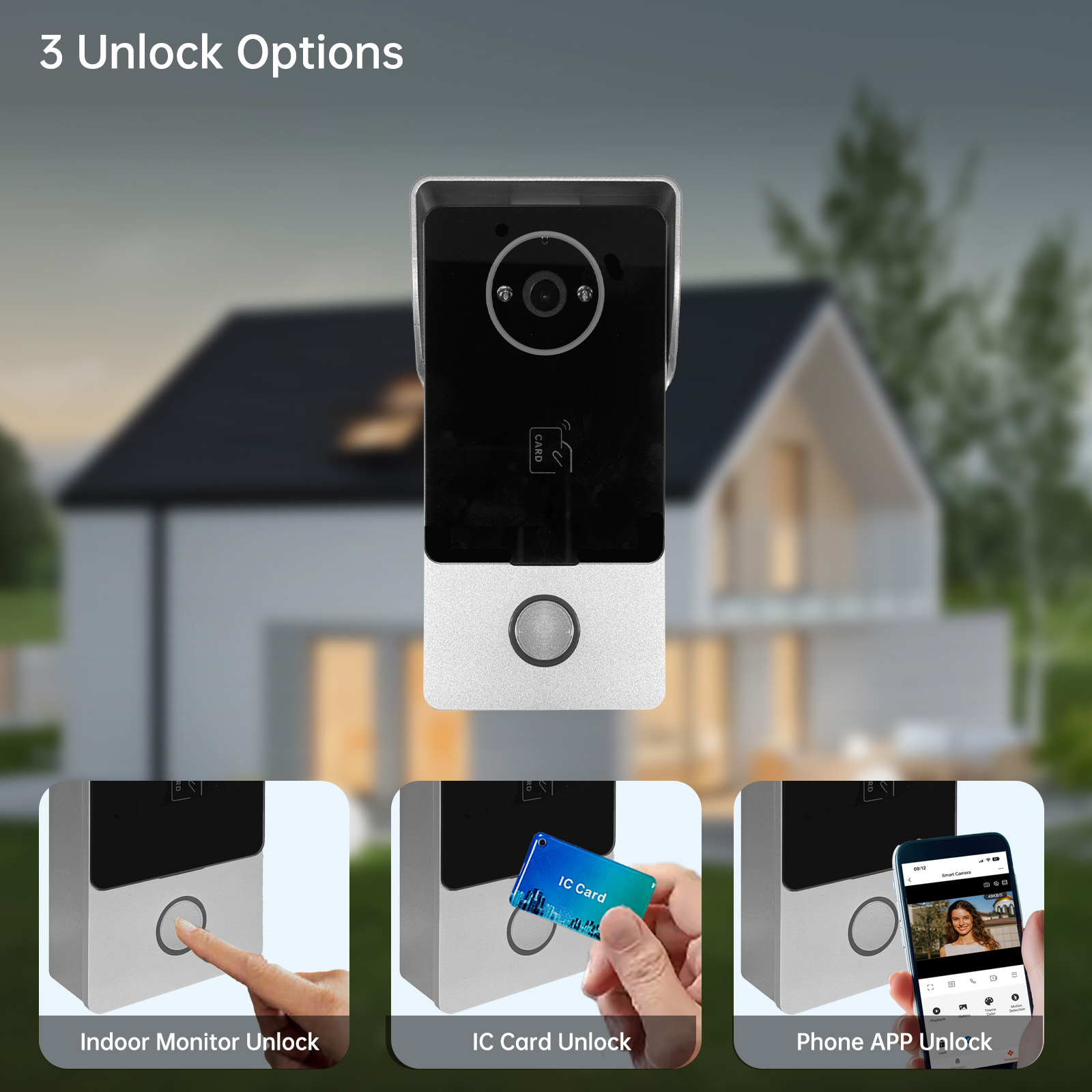 Um campainha de 2 fios intercom 7 "10" lcd vídeo porteiro telefone wifi rfid visão noturna 1080p vigilância tuya para villa casa d4b