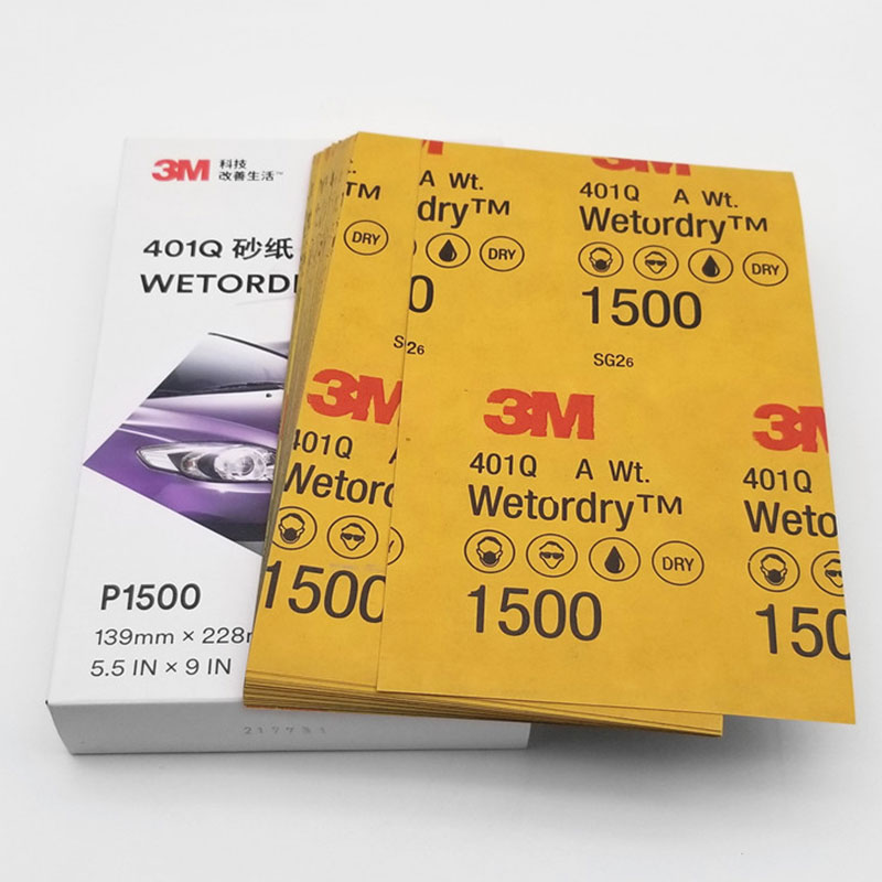 10/20/50/100/200PCS Genuino 3M401Q Carta Vetrata di Bellezza P2000 Maglia P1500 Riparazione Fine Auto Vernice Lucidatura Acqua Sabbia P1000 P1200