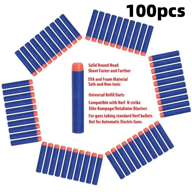Espuma Dardos Recarga Balas Pack, Compatível, Tático Elite, Balas Macias, Munição para Blasters, Armas Brinquedos, 10 PCs/Pack, 7,2 cm