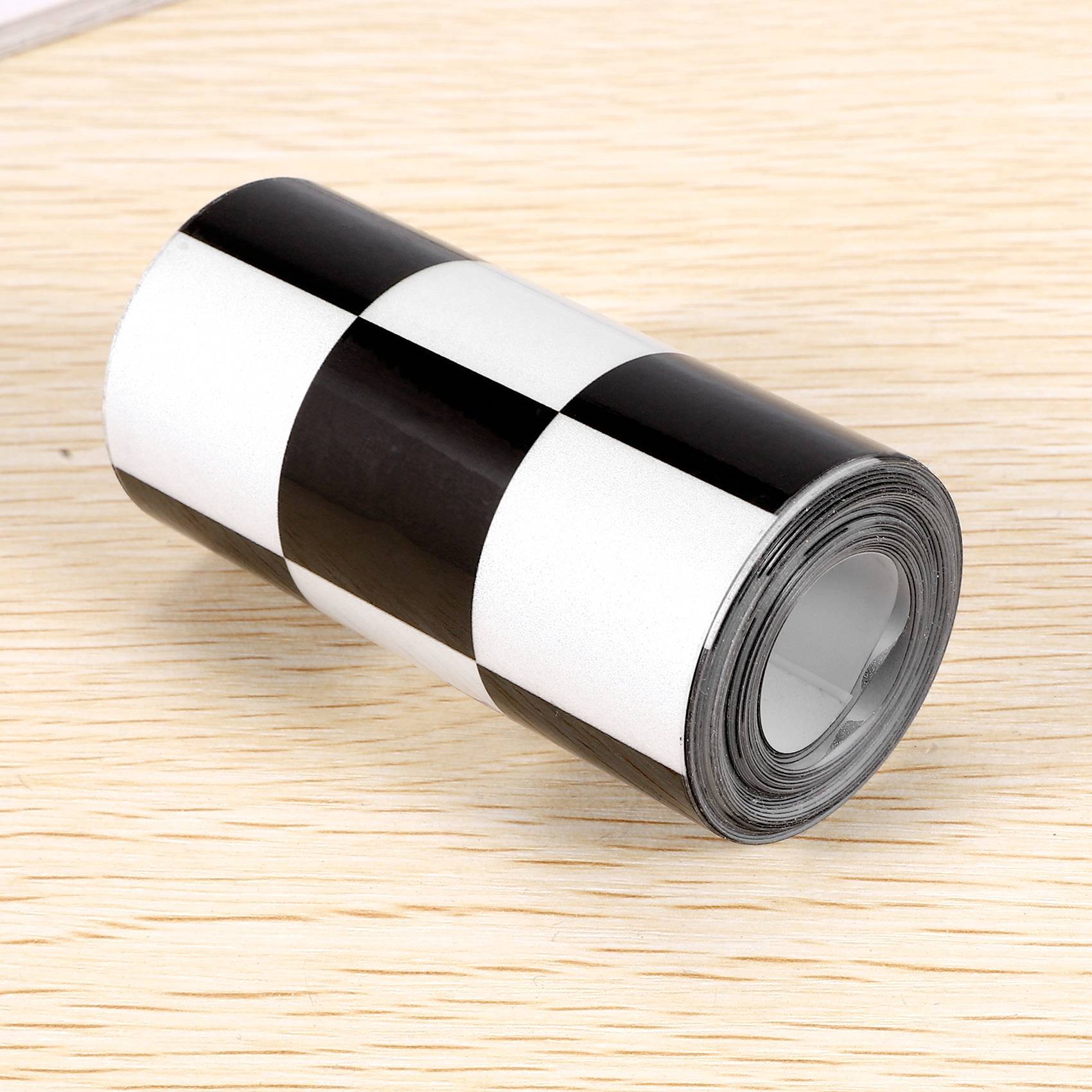 Fita decalque quadriculada para carro, motocicleta e moto tanque adesivo, preto e branco, 3 em
