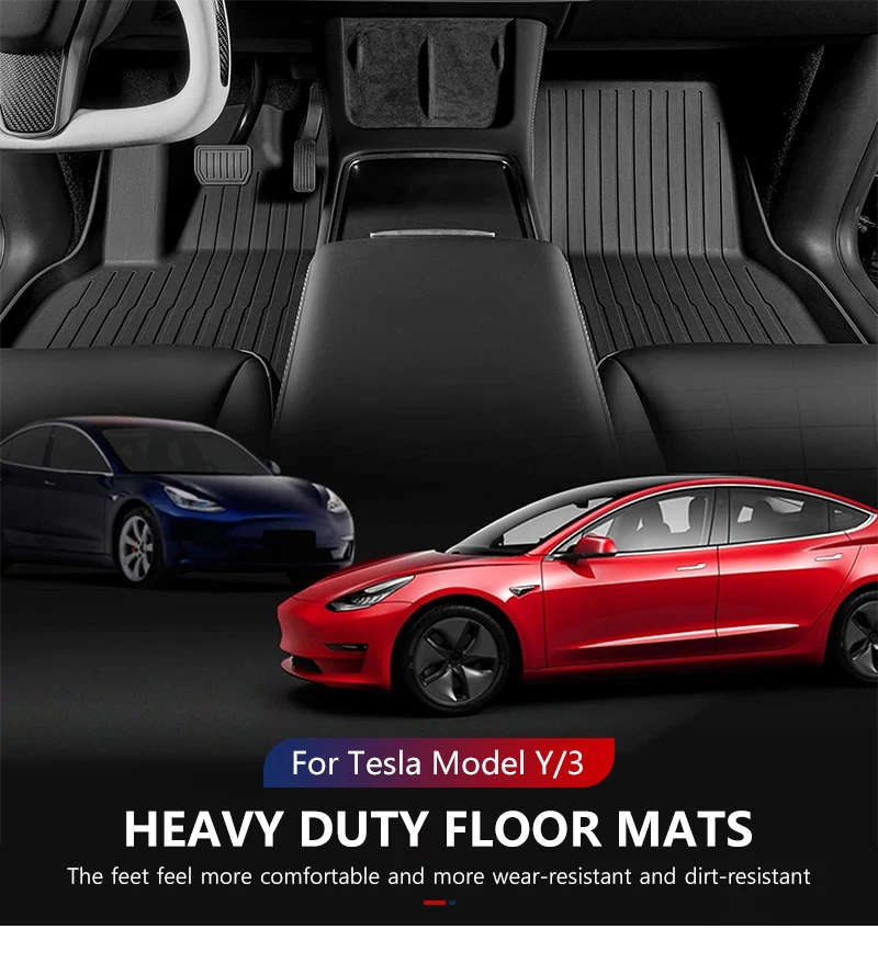 Novaacc todos os tapetes tpe para tesla modelo y 3 2021 a 2024 leme esquerdo todos os climas almofada de pé automotivo interior acessórios do carro