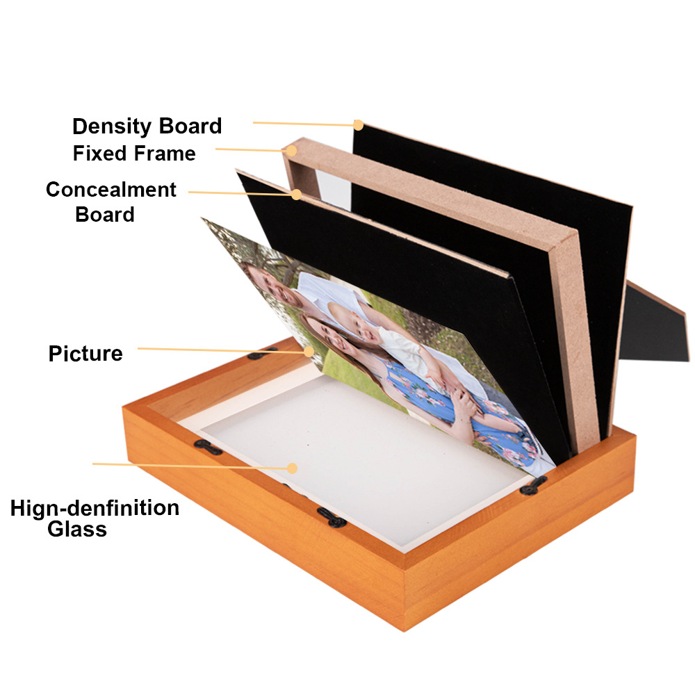 Sight Secret Wooden Photo Frame Hidden Storage Compartment Diversion Stash Safe Container Home Hide Cash Ring Necklace Key