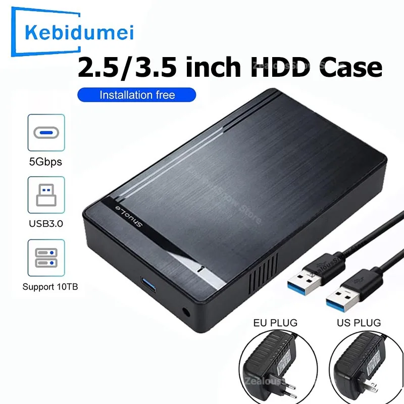 Корпус для жесткого диска 3,5 дюйма, адаптер SATA-USB 3.0, корпус для внешнего жесткого диска 2,5 дюйма, 3,5 дюйма, твердотельный накопитель, 450 Мбит/с, 10 ТБ, чехол для ПК, ноутбука