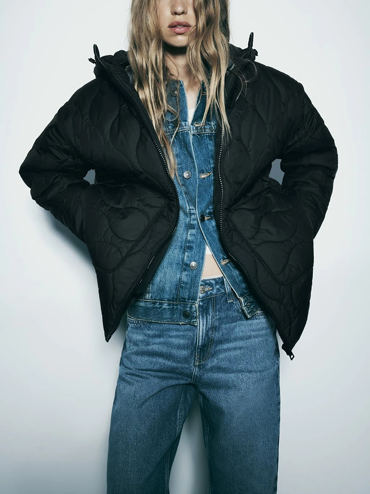 Vrouwen Nieuw Kapjasje Herfst en Winter Rits Lange Mouw Warme Effen Katoenen Kleding Mode Damestops