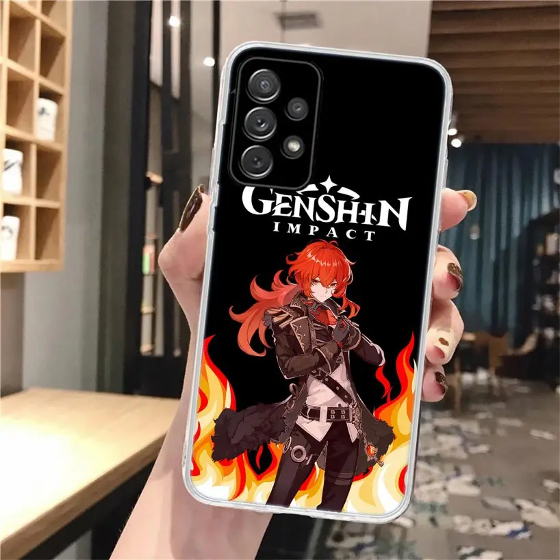 Casing Ponsel Genshin Impact Encer untuk Samsung Galaxy A56 A55 A54 A53 A16 A15 A14 A13 A36 A35 A34 A33 A26 A25 A24 A23 A05S A04S A03