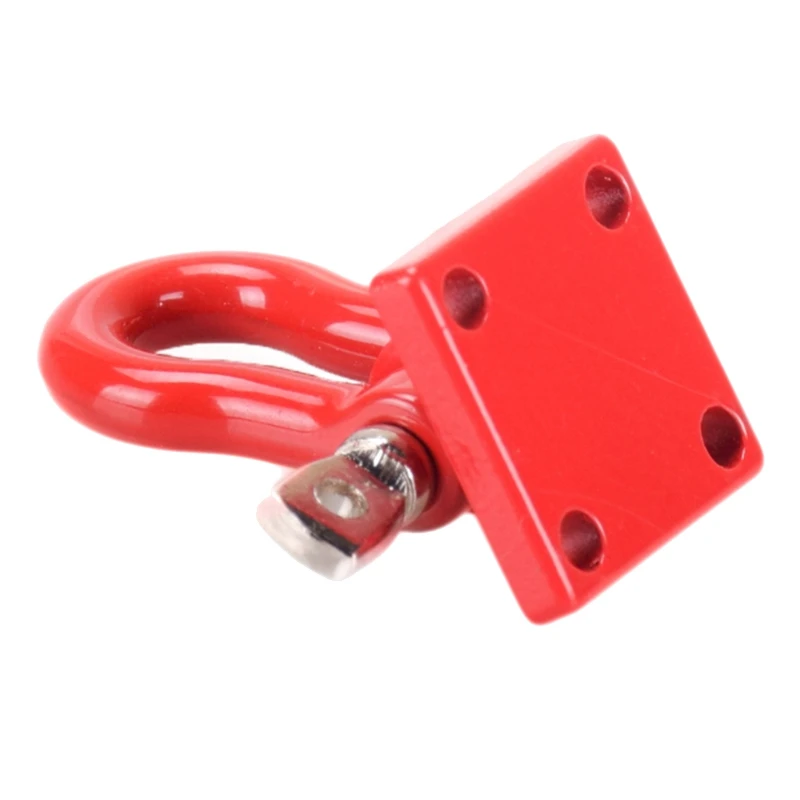 2 Chiếc Kim Loại Leo Núi Kéo Kéo Móc Móc Khóa, bộ Tời Xiềng Xích Phụ Kiện 1/10 RC Xe Bánh Xích Xe Tải D90 SCX10 Đỏ Đen