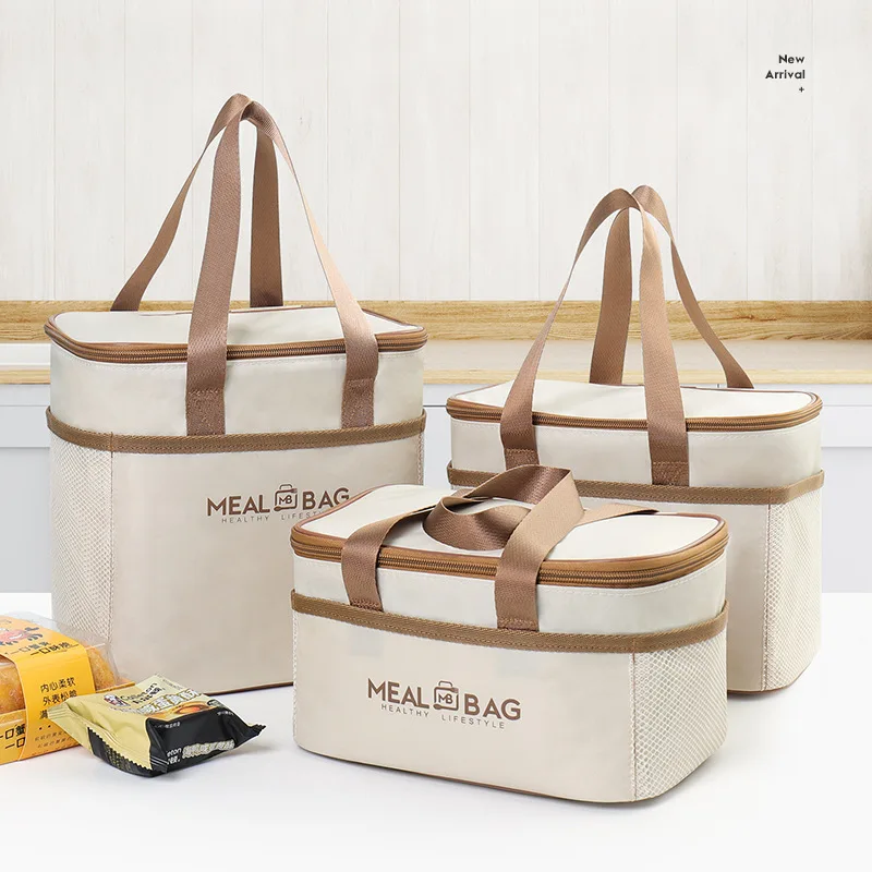 Borsa per il pranzo portatile Scatola isolata per alimenti Scatola isolata con tracolla impermeabile, borsa per il pranzo portatile, alluminio frescomA-DH