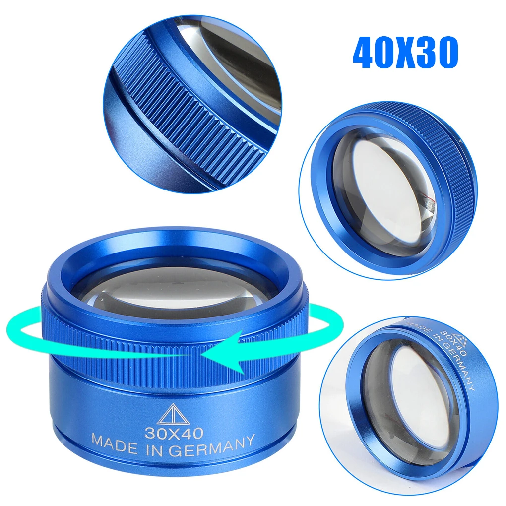 Lupa de 40X30 para joyería, lupa de cristal para ojos, lupa de bolsillo para reparación de joyeros, lupa de cristal para joyería, bolsillo con bucle