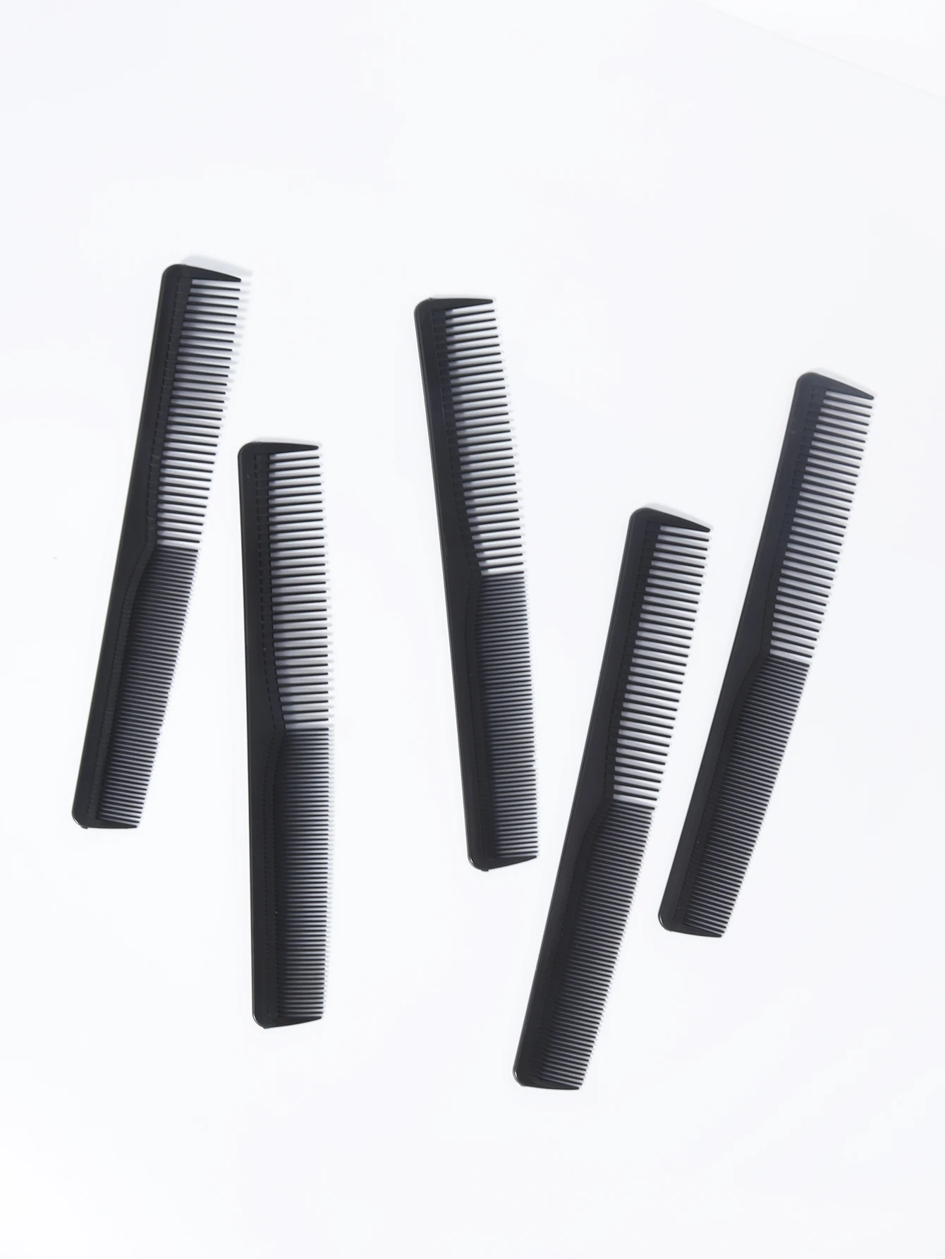 Pente de corte de fibra de carbono 5 peças, antiestático e resistente ao calor, pente de cabelo dupla face, adequado para todos os tipos de cabelo