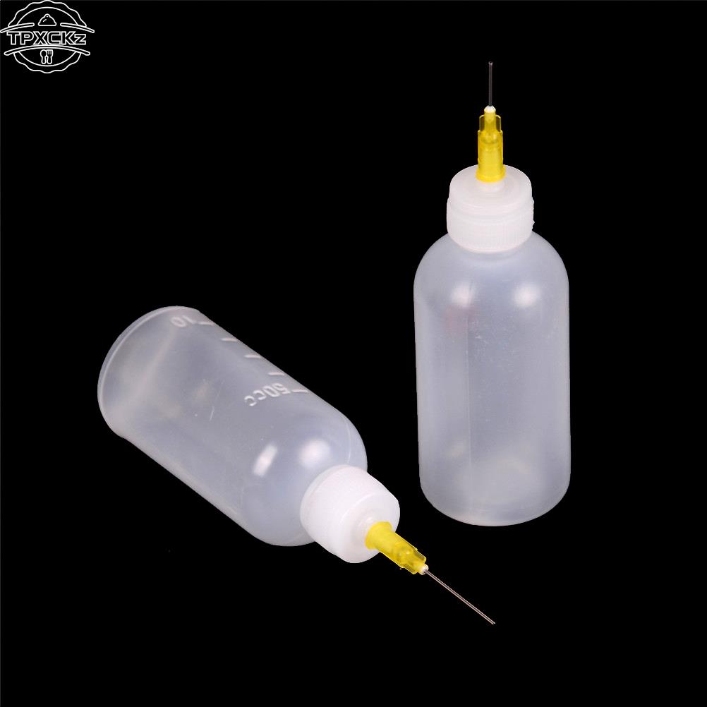 50ML Neue Kunststoff Abgabe Flasche mit Spritze Nadel Multifunktions Kleber Alkohol Farbe Flasche DIY Modell, Der