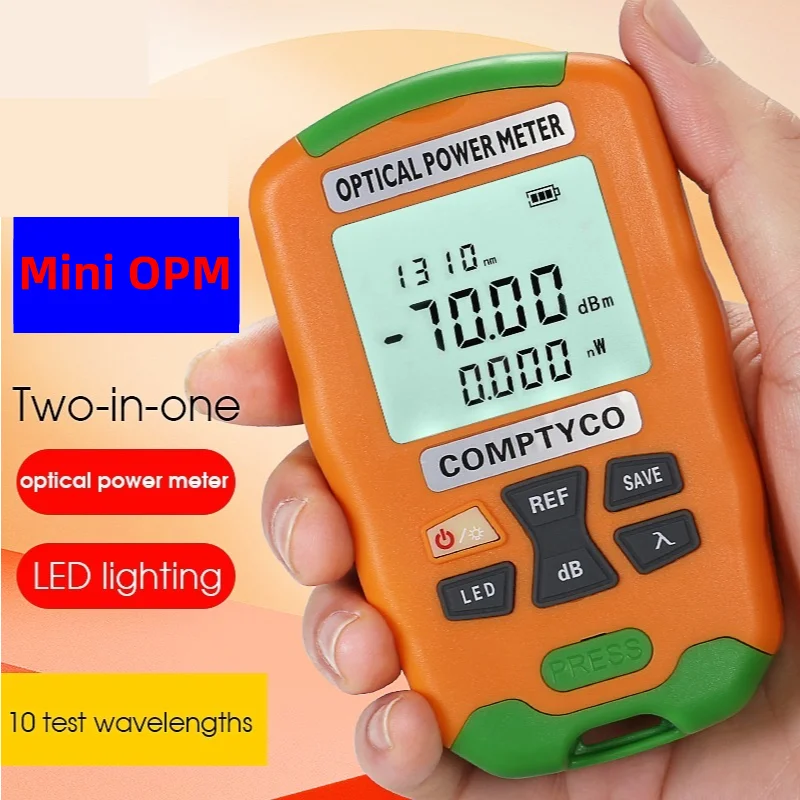 COMPTYCO AUA-DC7/DC5/D7/D5 Mini Công Suất Quang Sợi Quang Bút Thử 03 Tấm Có Đèn LED Chiếu Sáng. Sạc/Pin Khô (Tùy Chọn)