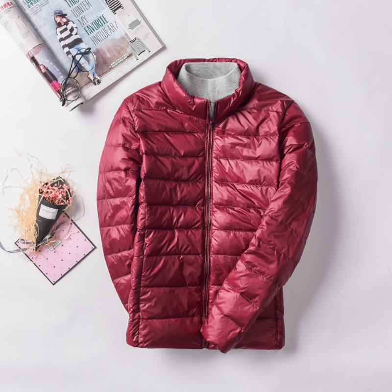 ผู้หญิงสีม่วง Packable ลงเสื้อแจ็คเก็ตหญิง Ultralight Camping Hiking กันน้ําฤดูหนาวกลางแจ้ง Windproof WARM PUFFER แจ็คเก็ต