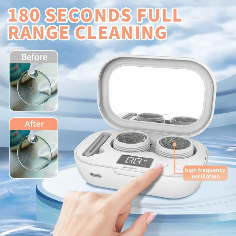 เครื่องทําความสะอาดคอนแทคเลนส์อัลตราโซนิกแบบพกพาแบบชาร์จไฟได้ Fit Disposal Soft Lens, คอนแทคเลนส์สี, เลนส์ RGP และเลนส์ OK