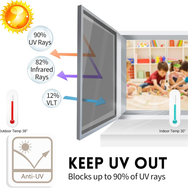 Mirror Window Film One Way Daytime Privacy See Out Not in Static Clings Decorative Heat Control  Sun Blocking Door Window Coveri