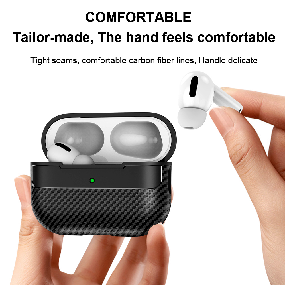 Für Original Airpods Pro 2 Fall Carbon Faser Textur Weiche Silikon Kopfhörer Fall Stoßfest Mit Haken Für Funda Air Pods 4 abdeckung