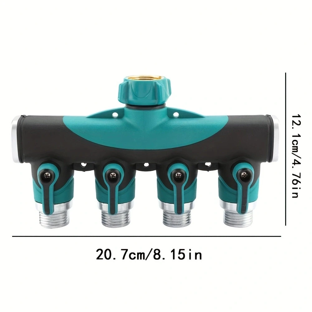 3/4 "4 Way 2 Way Hose Connector Splitter Garden Water Splitter ก๊อกน้ําอะแดปเตอร์ท่อปิดวาล์วสําหรับ Home Garden