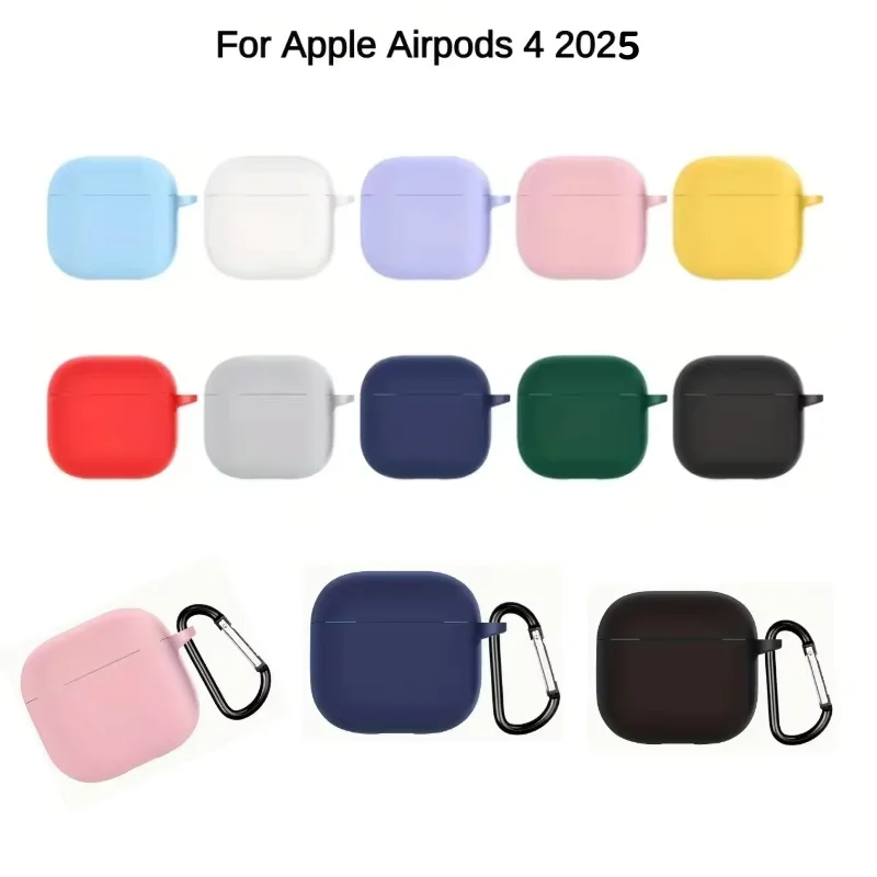 For AirPods 4th Accessories Case 2025 Soft Silicone Shockproof Protective Case For AirPod 4 with Active Noise Cancellation Cover