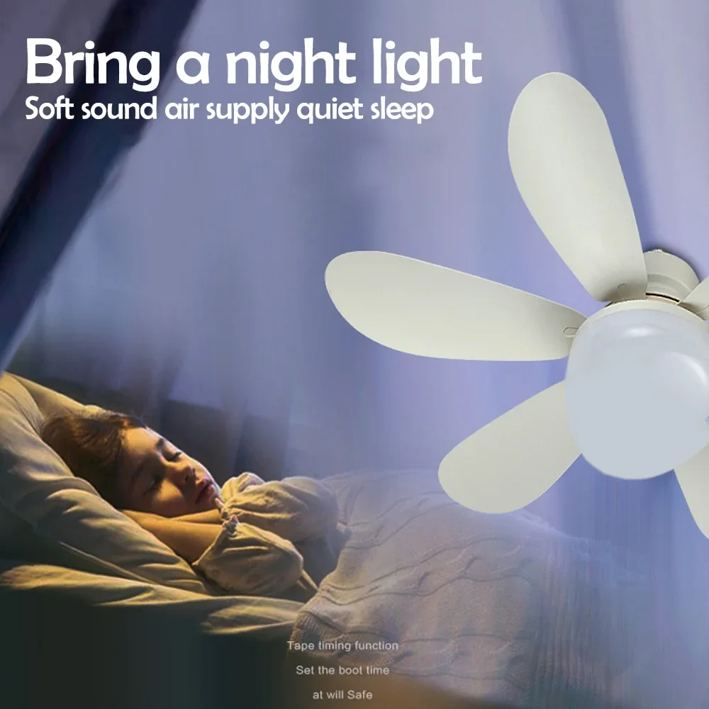 LED CeIling Fan Light E26 E27 Base 30W 42cm with Wireless Remote 3 Adjustable Lighting Modes Smart Fan Lamp for Bedroom Home Fan