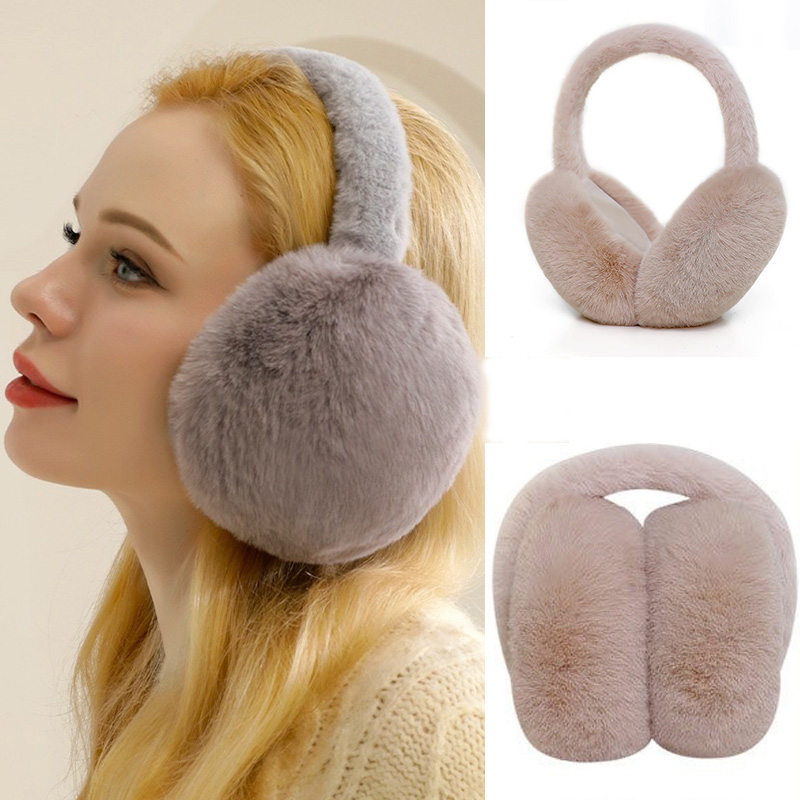 Ушные наушники для защиты от холода на открытом воздухе, мягкие плюшевые грелки для ушей, зимние теплые наушники для женщин и мужчин, модные однотонные наушники EZr01