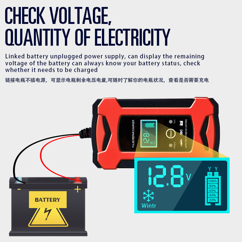 2V 6A 車のバッテリー充電器インテリジェント高速充電パルス修理タイプフルオートストップデュアルモード鉛酸オートバイトラック用