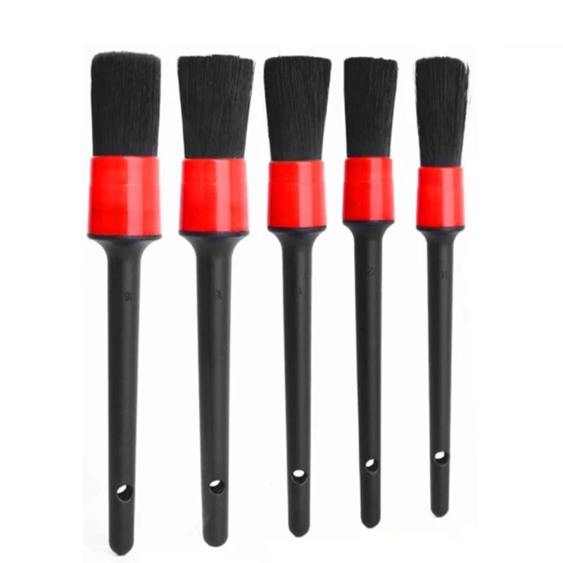 Juego de cepillos para detalles de coche, cepillo para detalles de coche, herramienta de mantenimiento de lavado de ruedas para salida de aire de tablero, 1 Uds./5 uds.