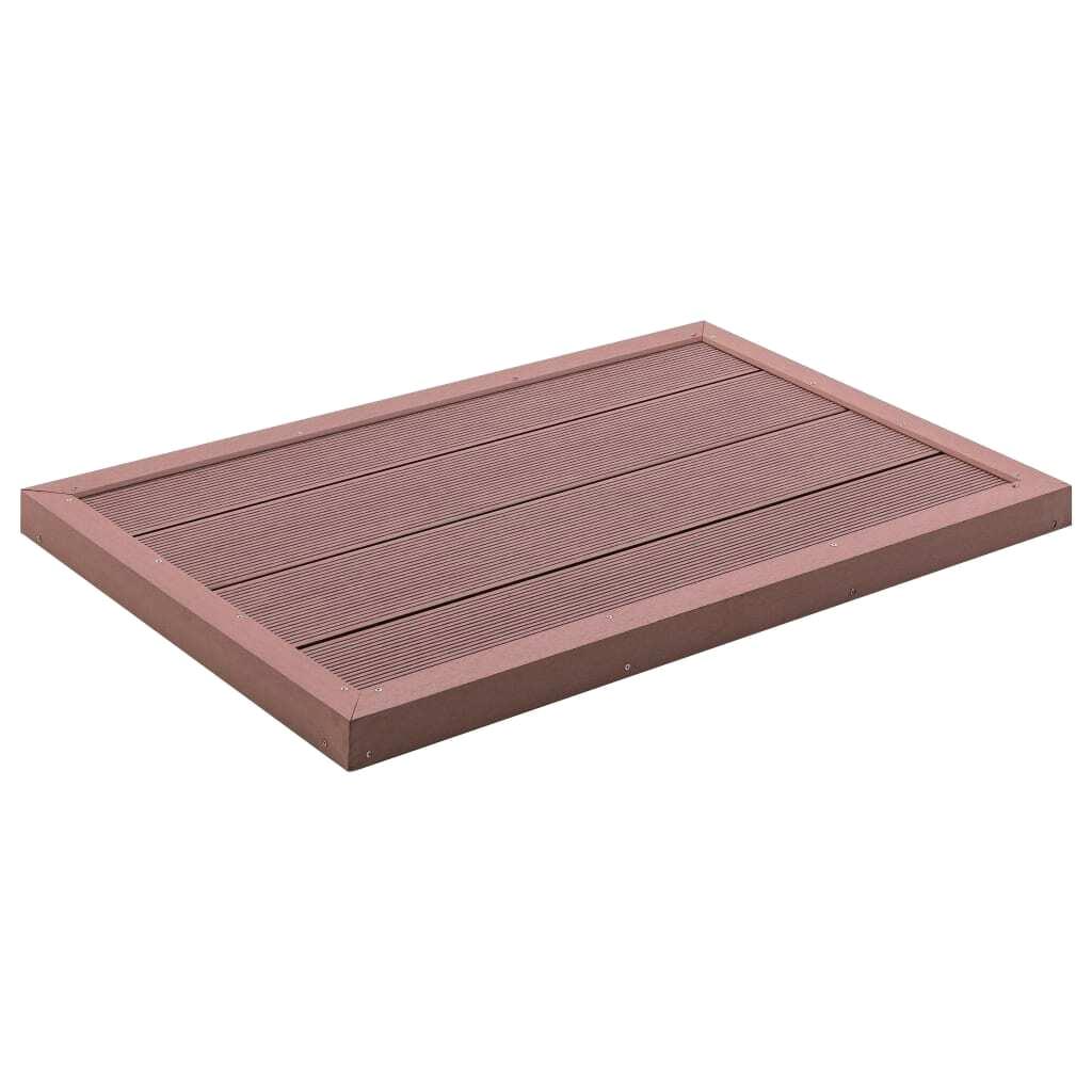 Brown WPC Floor Element for solar Shower - 101x63x55 cm Durable Outdoor Base