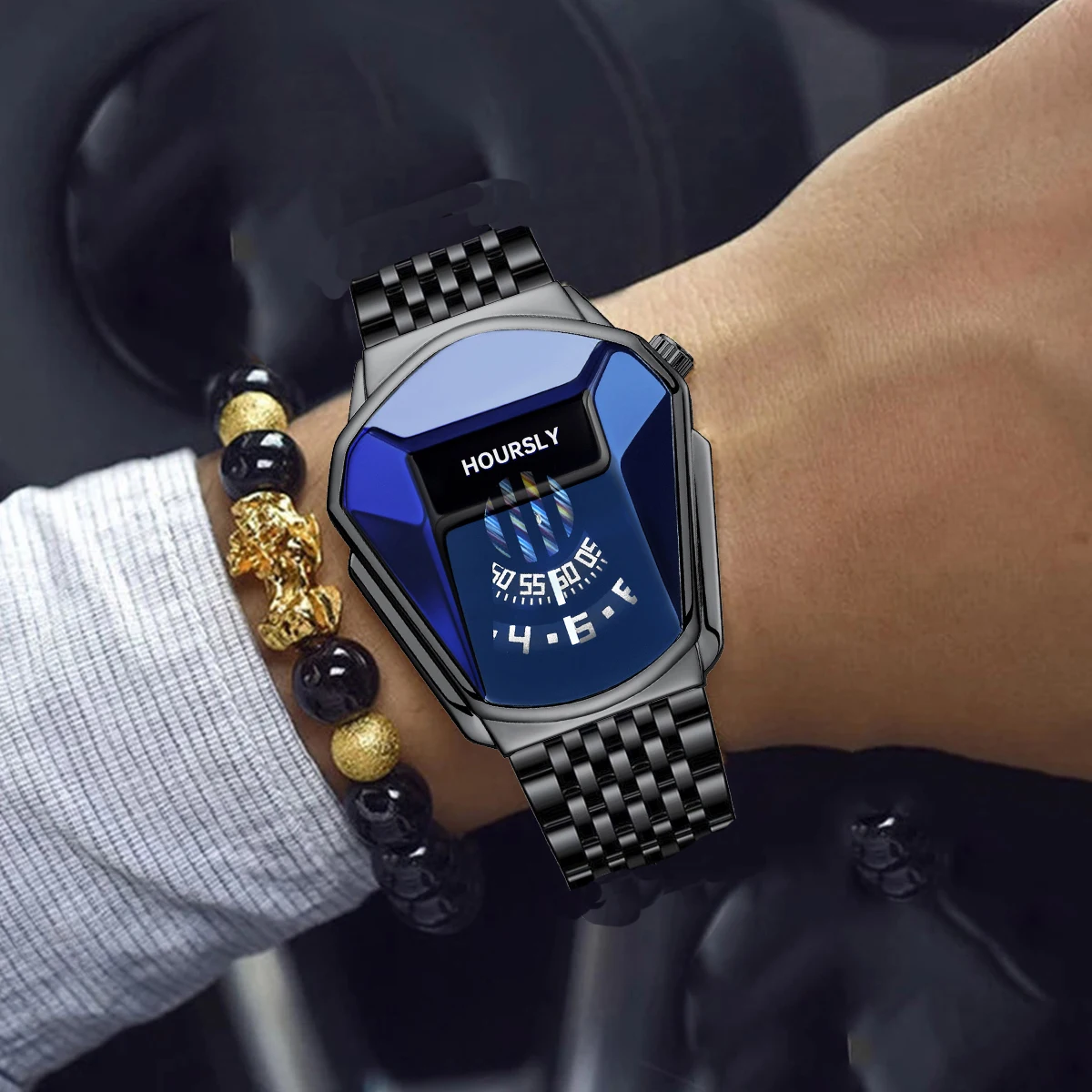 Męski nowy Trend motocykl osobowość wodoodporny zegarek kwarcowy