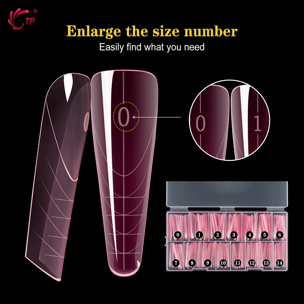 TP 150pcs French Dual Nail Form with Edges Inside Full Cover Quick Building Mold Acrylic Top Forms for Extension False Nail Tips