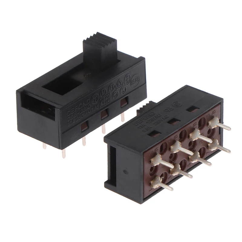 2 Stuks DSE-2310 Puntige Pinnen 8 Voet 3 Bestanden 10a 250V Tuimelschakelaar Zwart Schuifschakelaar Haardroger Schakelmodule