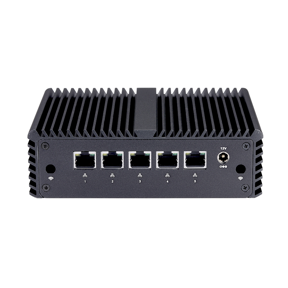 Qotom firewall micro aparelho q730g5 q750g5 celeron j4105 j4125 quad core 5 * I225-V 2.5g lan gateway roteador fanless mini pc