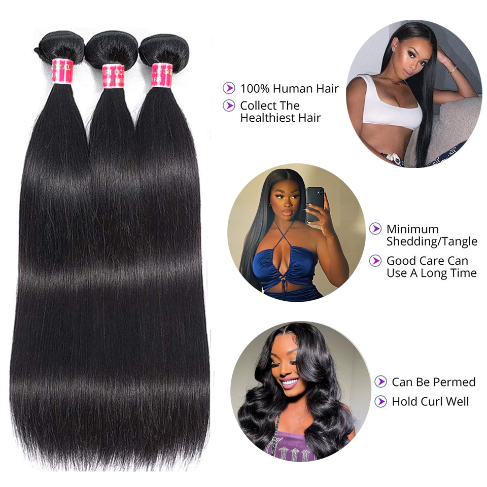 Knochen Gerade Menschliches Haar Bundles Mit Verschluss 4x4 Spitze Verschlüsse Mit Bundles Brasilianische Haarwebart Bundles Mit Verschluss remy Haar