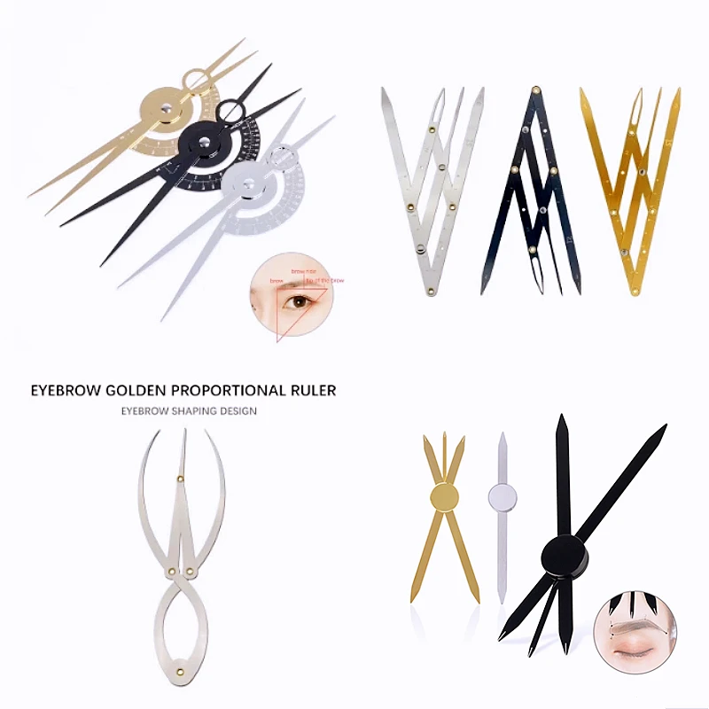 Posicionamiento de equilibrio de Microblading de acero inoxidable/regla de mapeo de cejas resistente, herramienta de medición de regla de relación dorada