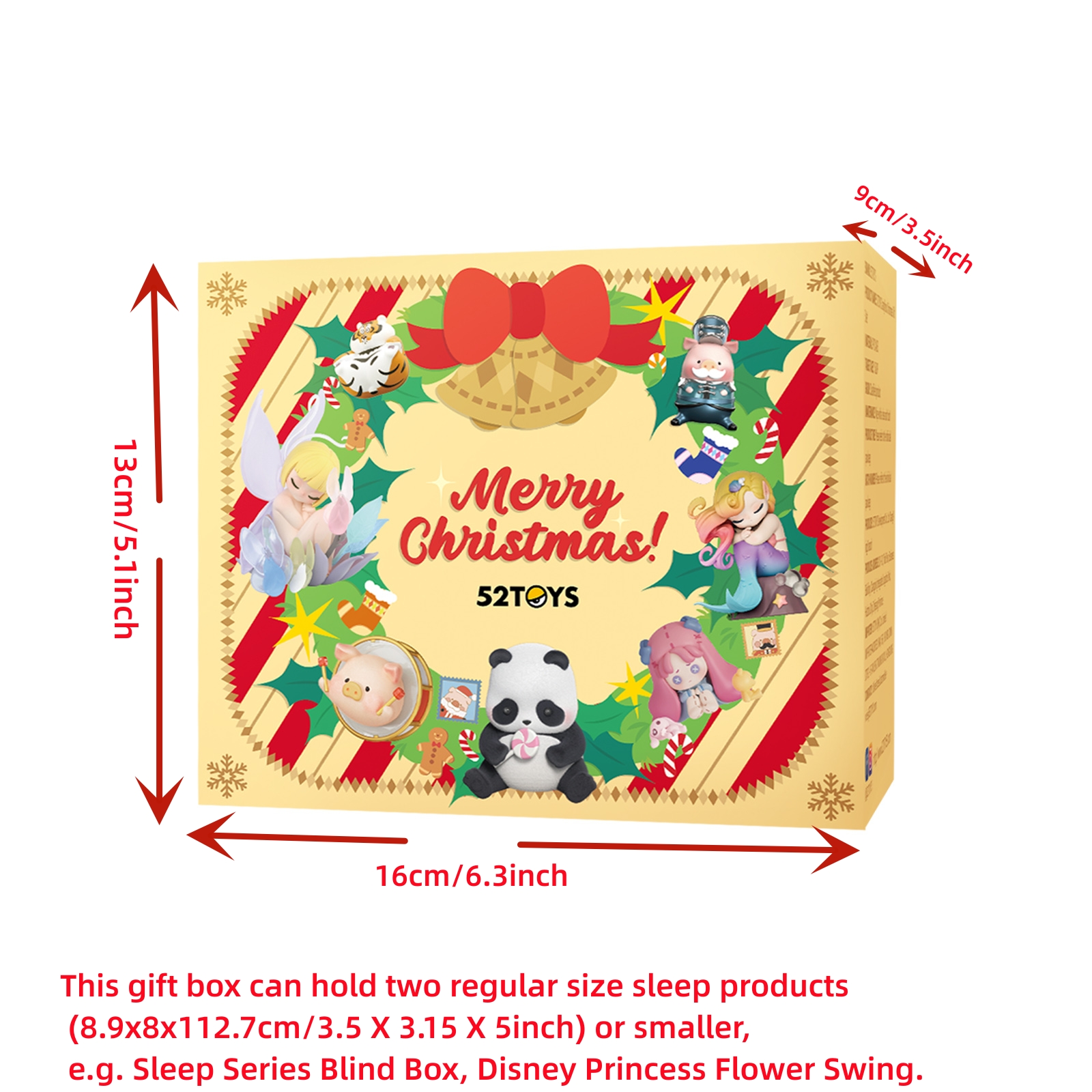 52 BRINQUEDOS Caixa Misteriosa, Embrulho De Presente De Natal, Tamanho 16x13x9cm, 6,3x5,3x3,5"