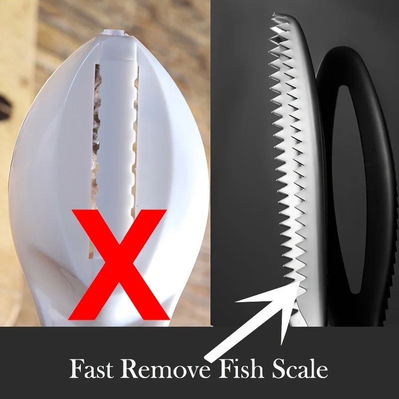 Limpador de escamas de peixe em aço inoxidável, raspador, descascador, ferramenta removedora de pele de peixes, barbeador de aço, escova de limpeza