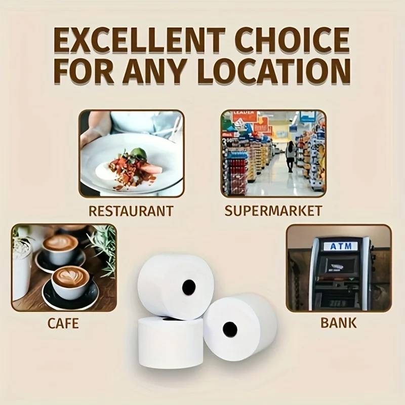 POS Thermal Receipt Paper 57X40Mm 80Gsm, 25 Rolls | High-Quality Printing Paper Suitable for Various POS Printers | Efficient