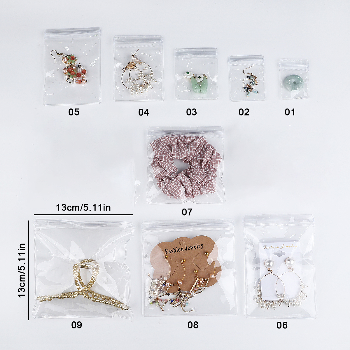 50/150pcs เครื่องประดับกระเป๋ากระเป๋าโปร่งใส PVC Anti-Oxidation ต่างหูจี้สร้อยคอสร้อยข้อมือผู้ถือกระเป๋า