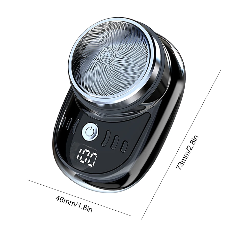 Men Vehicle Mounted Shaver USB Charging Face Beard Trimmer with Digital Display Shaving Face Beard Razor Washable Car Home Razor