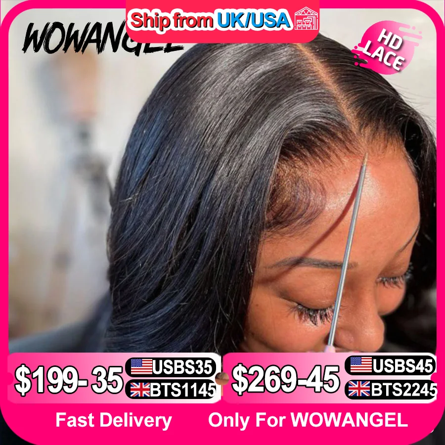Wowangel 13x6 peluca Frontal de encaje completo pelucas frontales de encaje HD pelucas de cabello humano ondulado 250% pelucas con cierre de encaje HD pieles derretidas sin pegamento
