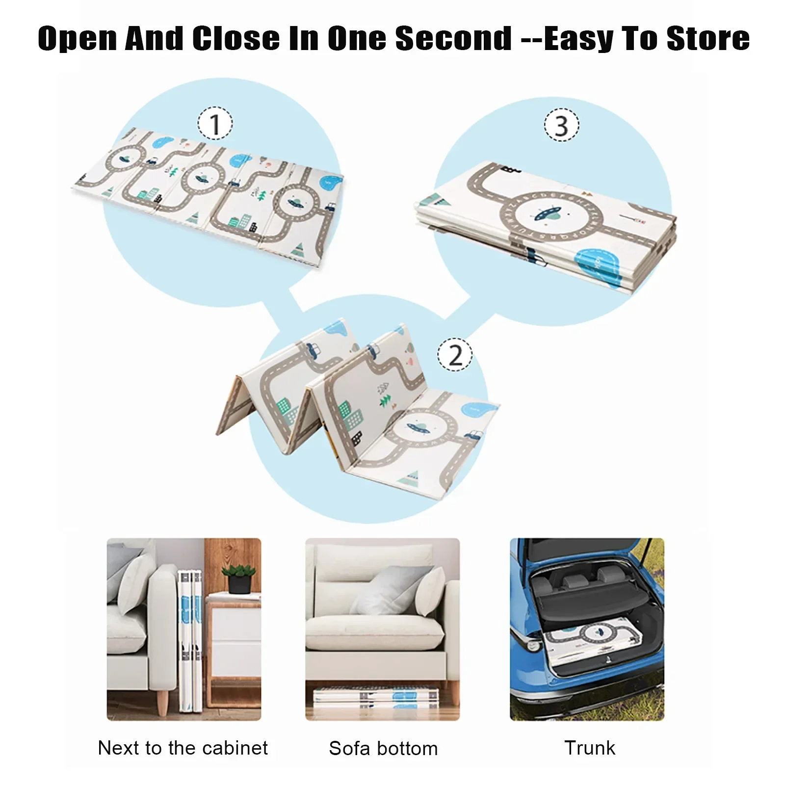 200*180 センチメートルベビープレイマット折りたたみ XPE プレイマット子供ソフトフロアマット保育園漫画アクティビティゲームパッド両面ベビーカーペット