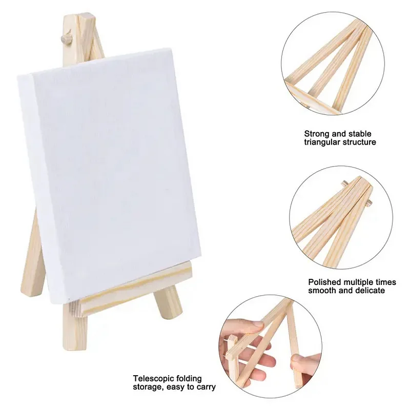 5PCS Canvases To Paint Minis Canvases Package To Paint White Canvas for Painting Stretched Blank Sandpieces To Paint HB01