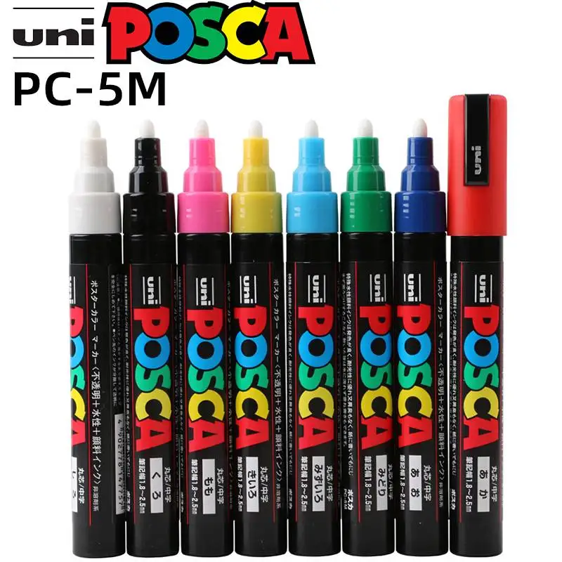 Акриловый маркер Uni posca, PC-5M, 29 цветов rotulador permanente, постер POP/граффити/краска ручки Металл Стекло Рок Керамика Маркер