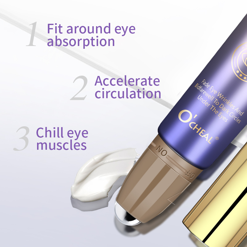 O'CHEAL Creme para os olhos antirrugas com bola de rolo, secagem rápida, hidratante, ácido hialurônico, refrescante, soro para os olhos, desbota linhas finas