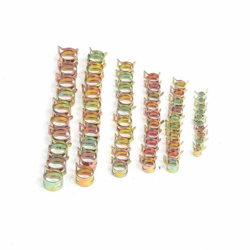 50 個ファスナー 5 ミリメートル 6 ミリメートル 7 ミリメートル 8 ミリメートル 9 ミリメートルスプリングクリップ燃料水ラインホースパイプエアチューブクランプ燃料水チューブクランプファスナー