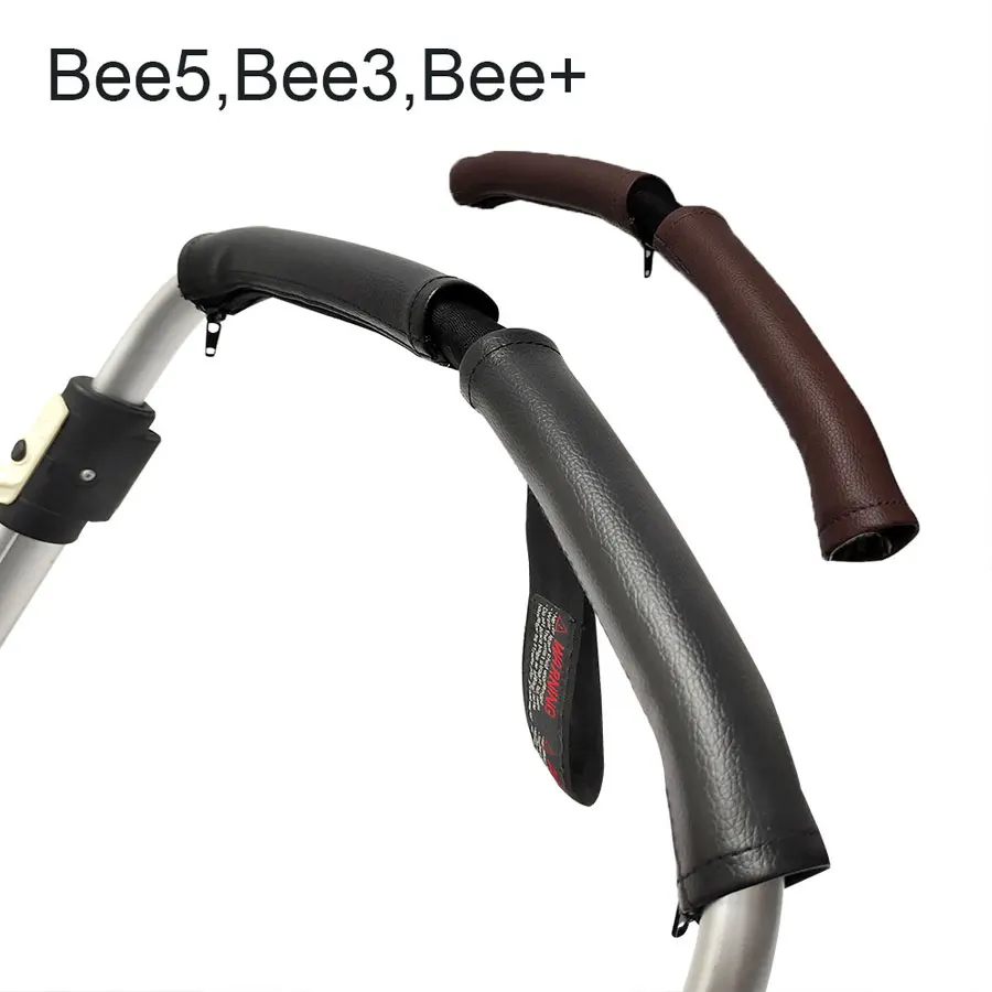 Acessórios para carrinho de bebê, capa protetora de couro pu com zíper para apoio de braço, adequada para bugaboo bee series