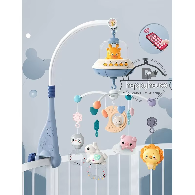 Mobile musical CPull pour bébé avec lumières, projection itude pour nourrissons, jouets télécommandés pour nouveau-nés
