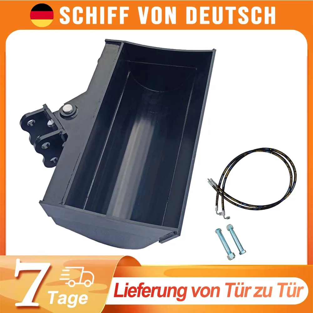 600 mm neigbarer Schaufelaufsatz für 1-Tonnen-Minibagger mit zwei Kraftstoffleitungen und zwei Stiften