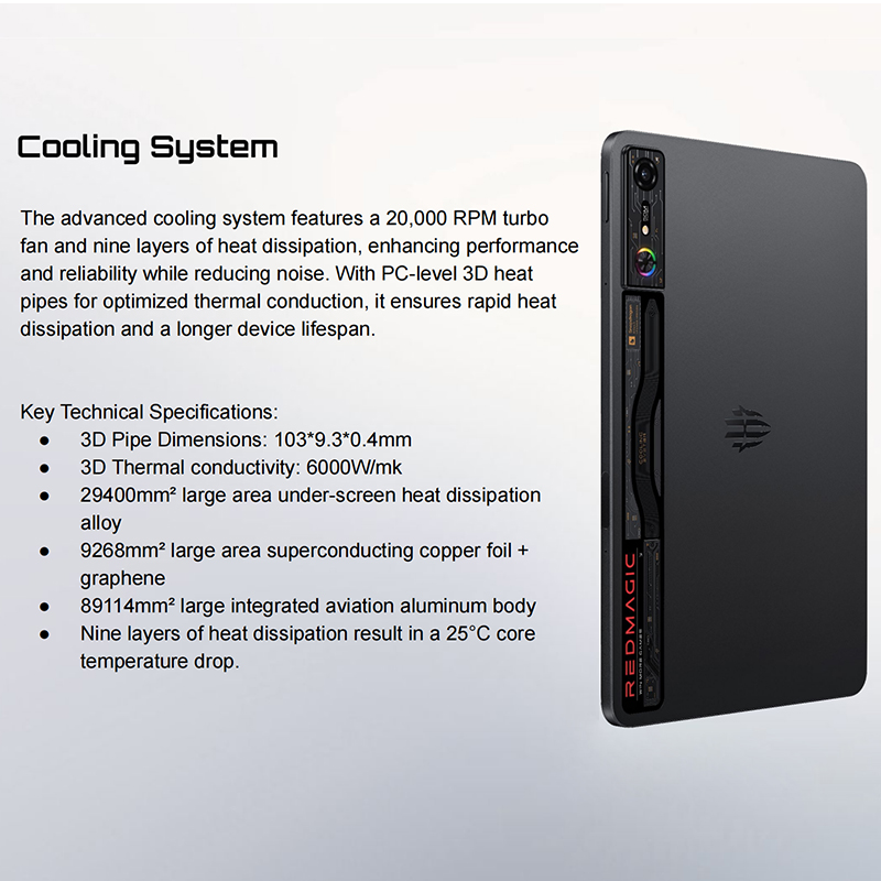 New Global version Redmagic Nova Gaming Tablet 10.9" Snapdragon 8 Gen 3 Leading Version 10100mAh 50MP Don't include the Charger