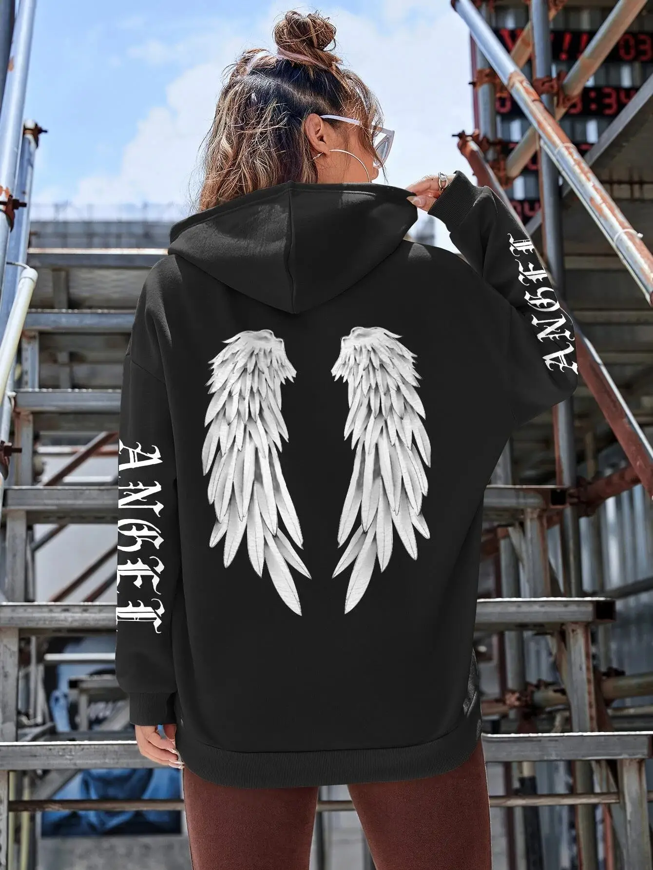 Mooie Engelenvleugels Gedrukt Hoodies Vrouwen Warme Comfortabele Casual Hoodie Mode Klassieke Hoody Losse Originele Basic Kleding