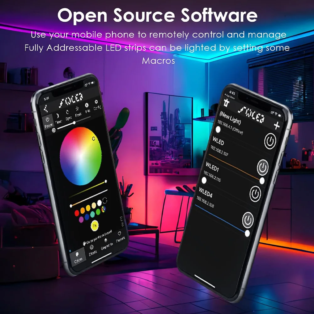 Controlador WLED ESP32 con micrófono controlador LED direccionable para tira de luz RGBW WS2812B SK6812 WS2811 TM1814 WS2813 WS2815
