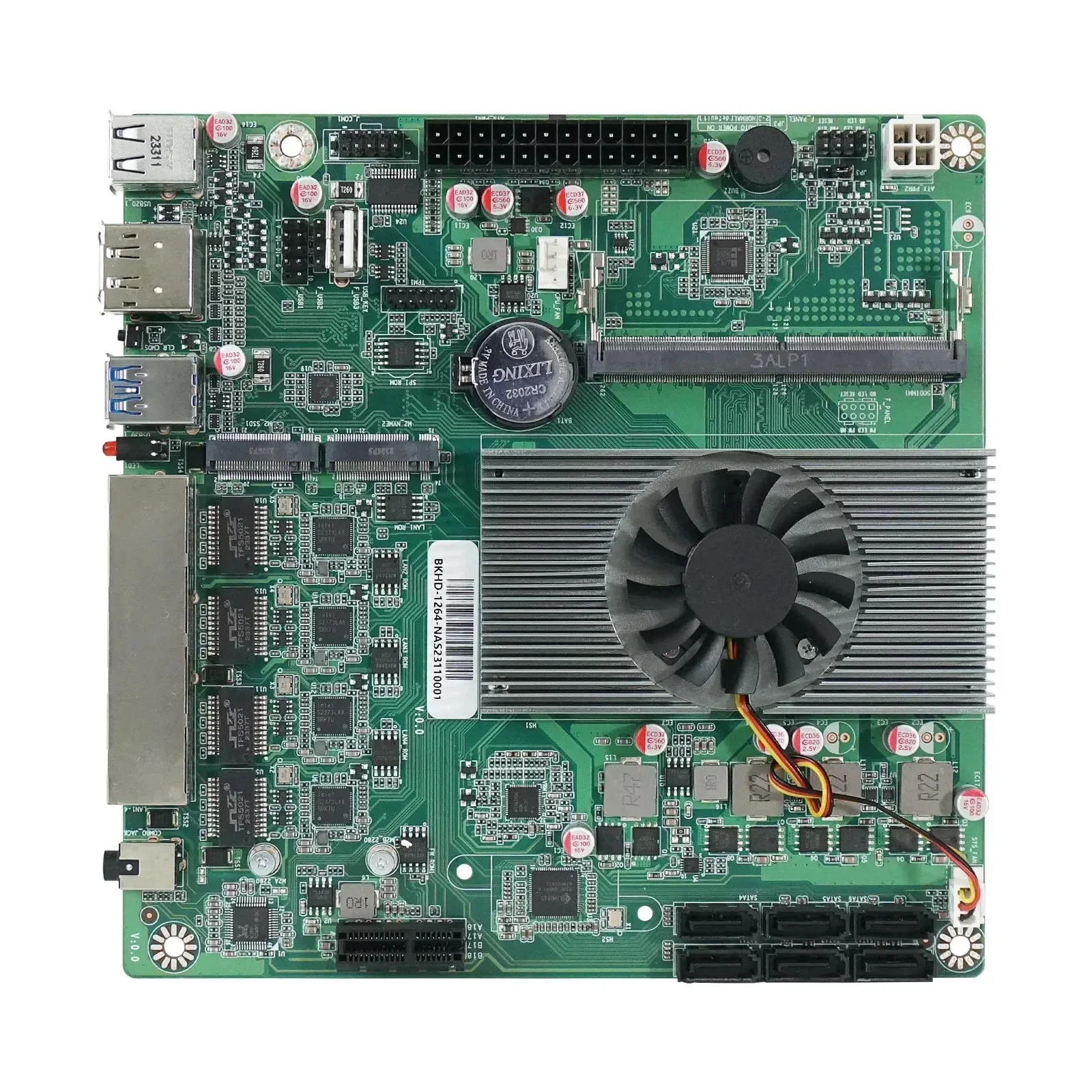 Placa base NAS Intel N150 N100 de 12. a generación, 6 bahías, 6 * SATA3.0, 4*2,5G, i226 PCIE X1 1 * DDR5, 4800MHz, placa base ITX de firewall de enrutamiento suave
